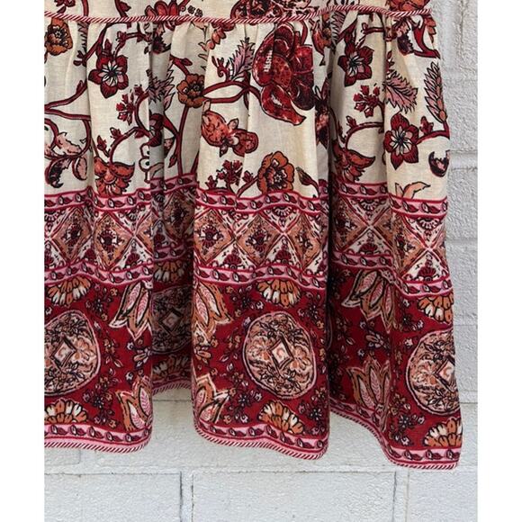 House of Harlow 1960 Linen Floral Full Maxi Skirt Small - Picture 6 of 8